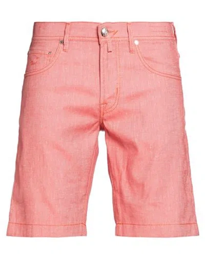 Jacob Cohёn Man Denim Shorts Salmon Pink Size 32 Cotton, Linen, Elastane