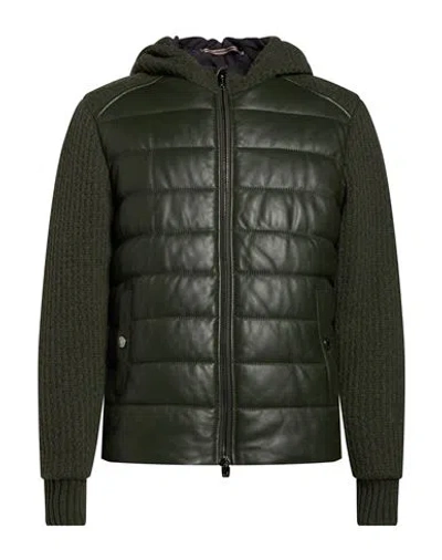 Jacob Cohёn Man Jacket Dark Green Size 40 Sheepskin