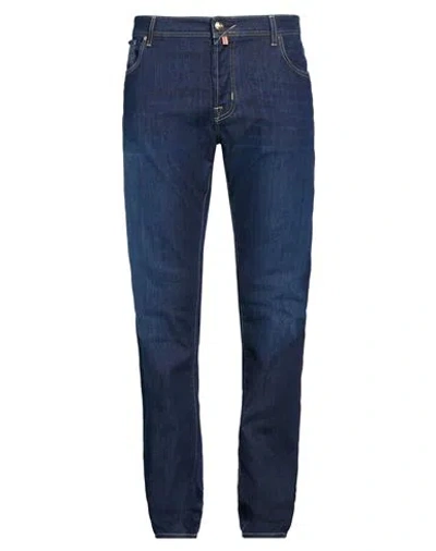 Jacob Cohёn Man Pants Navy Size 35 Cotton, Polyester, Elastane In Blue