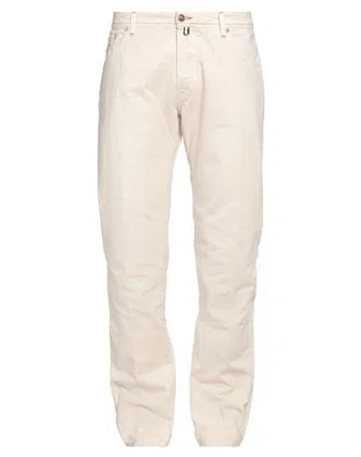 Jacob Cohёn Man Jeans Cream Size 40 Cotton In White