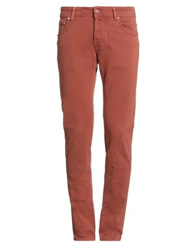 Jacob Cohёn Man Jeans Rust Size 31 Cotton, Elastane, Polyester In Red