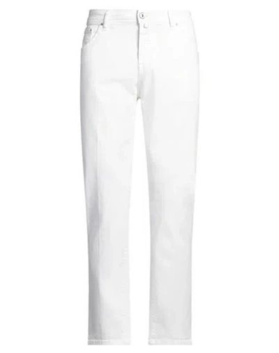 Jacob Cohёn Man Jeans White Size 38 Cotton, Elastomultiester, Elastane, Polyester