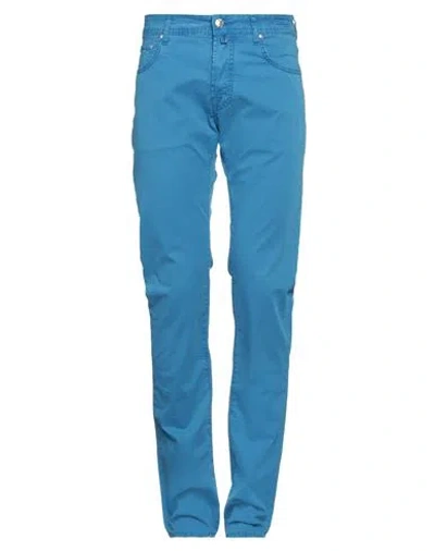 Jacob Cohёn Man Pants Azure Size 31 Cotton, Elastane