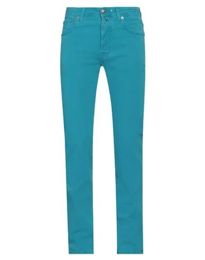 Jacob Cohёn Man Pants Azure Size 32 Cotton, Elastane In Blue