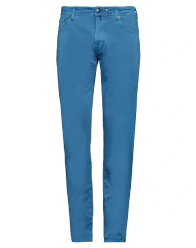 Jacob Cohёn Man Pants Azure Size 38 Cotton, Elastane In Blue