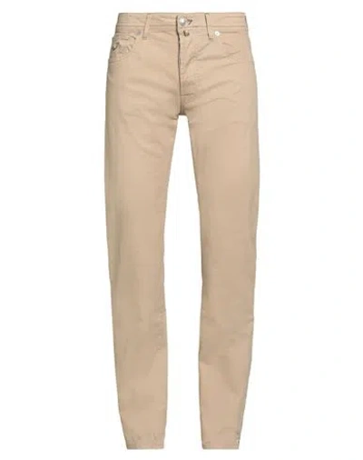Jacob Cohёn Man Pants Beige Size 32 Cotton, Elastane In Animal Print