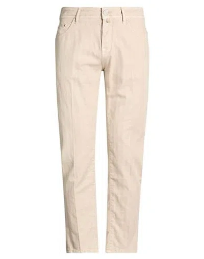 Jacob Cohёn Man Pants Beige Size 34 Cotton, Linen, Elastane In Neutral