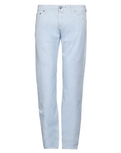 Jacob Cohёn Man Pants Blue Size 34 Cotton, Linen