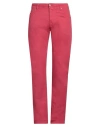 Jacob Cohёn Man Pants Brick Size 34 Cotton, Linen, Lyocell, Elastane In Red