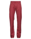 Jacob Cohёn Man Pants Brick Size 30 Cotton, Linen, Elastane In Red