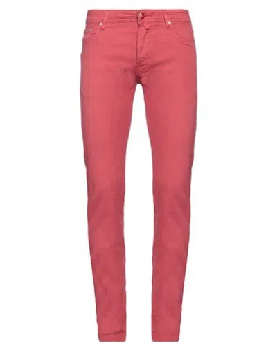 Jacob Cohёn Man Pants Brick Size 33 Cotton, Elastane In Red