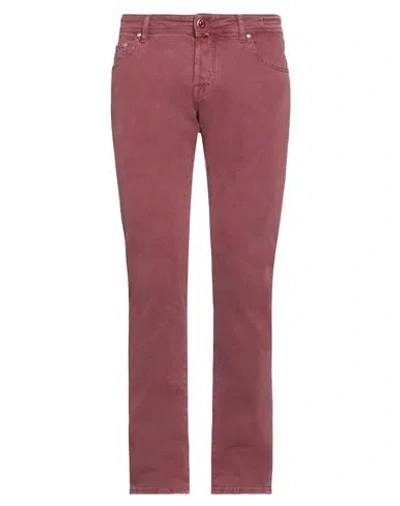 Jacob Cohёn Man Pants Burgundy Size 34 Cotton, Elastane In Red