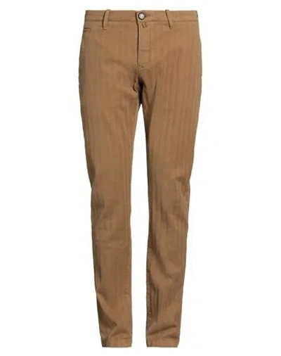 Jacob Cohёn Man Pants Camel Size 35 Cotton, Elastane In Sand
