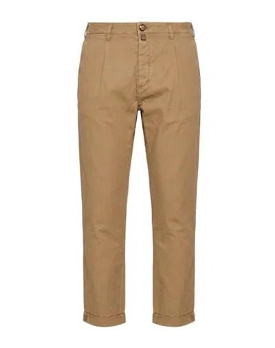 Jacob Cohёn Man Pants Camel Size 38 Cotton, Linen, Lyocell, Elastane In Beige