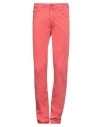 Jacob Cohёn Man Pants Coral Size 31 Cotton, Lyocell, Elastane In Red