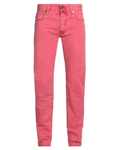 Jacob Cohёn Man Pants Coral Size 33 Cotton In Pink
