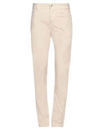 JACOB COHЁN JACOB COHЁN MAN PANTS CREAM SIZE 30 COTTON, ELASTANE