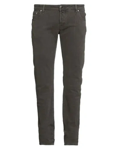 Jacob Cohёn Man Pants Dark Brown Size 34 Cotton, Elastane In Green