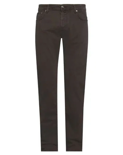 Jacob Cohёn Man Pants Dark Brown Size 35 Cotton, Elastane, Polyester