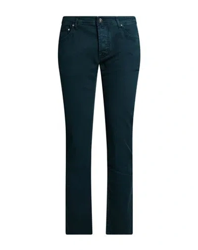 Jacob Cohёn Man Pants Deep Teal Size 31 Cotton, Elastane In Green