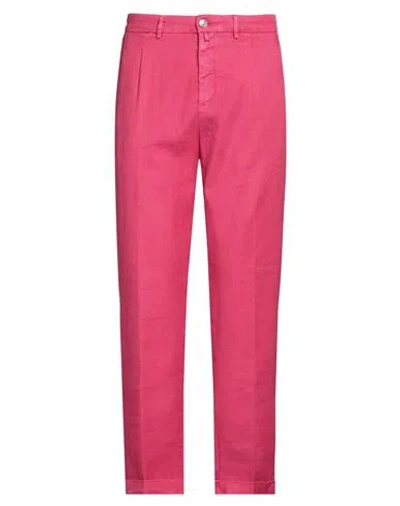 Jacob Cohёn Man Pants Fuchsia Size 35 Linen, Cotton, Elastane In Pink