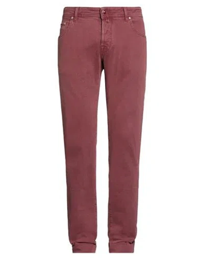 Jacob Cohёn Man Pants Garnet Size 32 Cotton, Elastane In Red