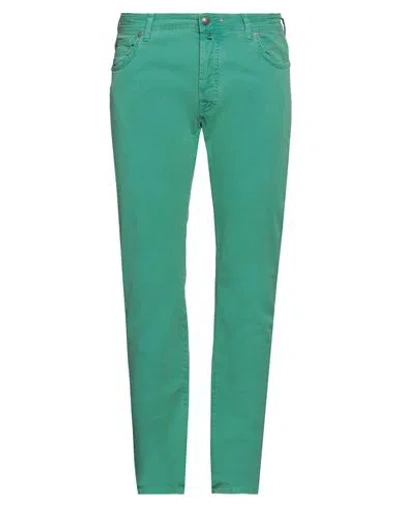 Jacob Cohёn Man Pants Green Size 37 Cotton, Elastane In Green