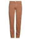 Jacob Cohёn Man Pants Light Brown Size 36 Cotton, Elastane In Beige