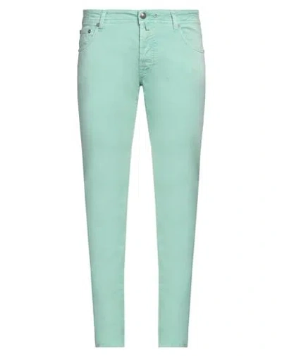 Jacob Cohёn Man Pants Light Green Size 36 Cotton, Elastane In Green