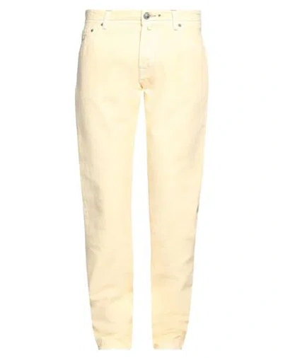 Jacob Cohёn Man Pants Light Yellow Size 36 Cotton, Linen