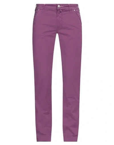 Jacob Cohёn Man Pants Mauve Size 32 Cotton, Elastane In Purple