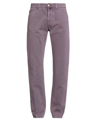 Jacob Cohёn Man Pants Mauve Size 34 Cotton In Purple