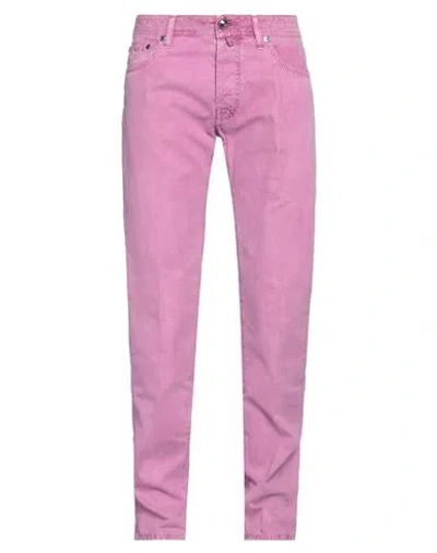 Jacob Cohёn Man Pants Light Purple Size 35 Cotton