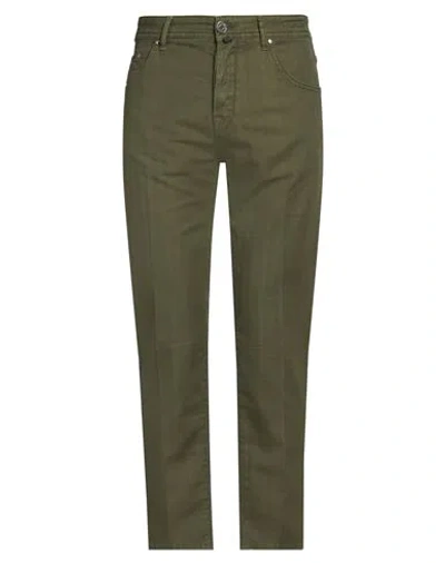 Jacob Cohёn Man Pants Military Green Size 34 Cotton, Linen, Elastane