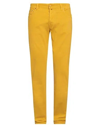 Jacob Cohёn Man Pants Mustard Size 32 Cotton, Elastane In Yellow