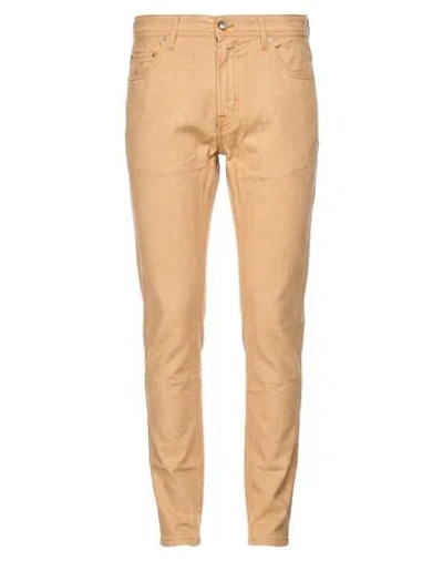 Jacob Cohёn Man Pants Mustard Size 34 Cotton, Linen, Elastane In Yellow