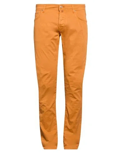 Jacob Cohёn Man Pants Mustard Size 36 Cotton, Elastane, Polyester In Yellow