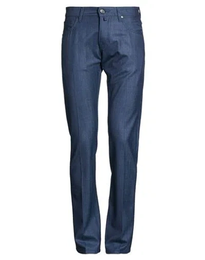 Jacob Cohёn Man Pants Navy Size 28 Wool, Silk, Linen, Elastane