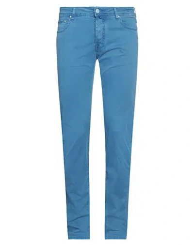 Jacob Cohёn Man Pants Navy Size 30 Cotton, Lyocell, Elastane In Navy Blue