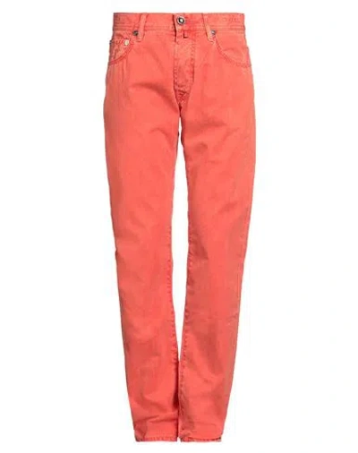 Jacob Cohёn Man Pants Orange Size 33 Cotton