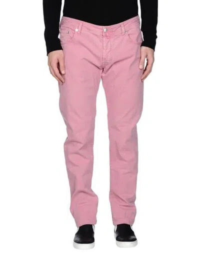 Jacob Cohёn Man Pants Pastel Pink Size 32 Cotton, Elastane In Pink