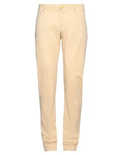 JACOB COHЁN JACOB COHЁN MAN PANTS PASTEL YELLOW SIZE 30 COTTON, ELASTANE