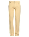 Jacob Cohёn Man Pants Pastel Yellow Size 34 Cotton In Neutral