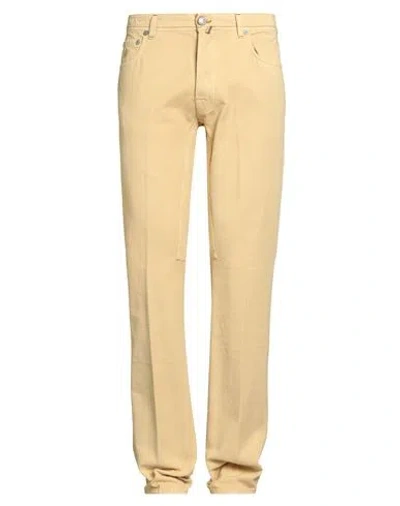 Jacob Cohёn Man Pants Pastel Yellow Size 34 Cotton In Neutral