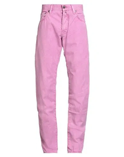 Jacob Cohёn Man Pants Purple Size 33 Cotton In Pink