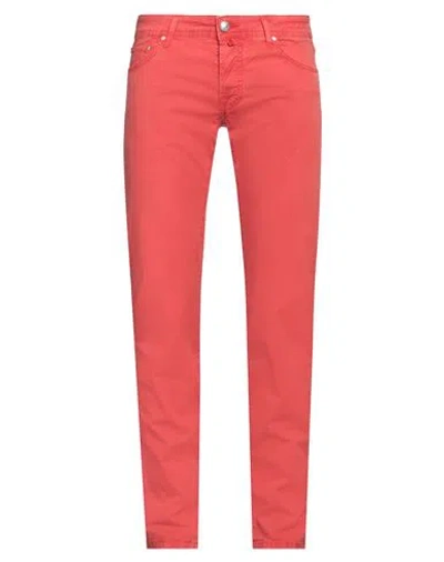 Jacob Cohёn Man Pants Red Size 31 Cotton, Elastane In Red