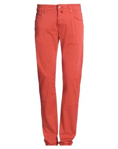 Jacob Cohёn Man Pants Rust Size 33 Cotton, Elastane, Polyester In Red
