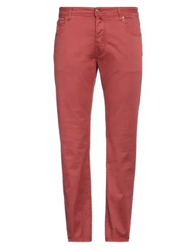 Jacob Cohёn Man Pants Rust Size 31 Cotton, Lyocell, Elastane, Polyester In Red