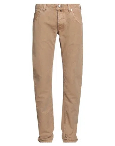 Jacob Cohёn Man Pants Sand Size 33 Cotton, Polyester In Brown