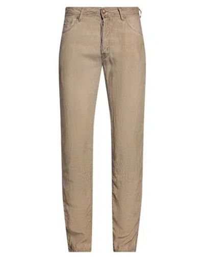 Jacob Cohёn Man Pants Sand Size 33 Linen In Neutral